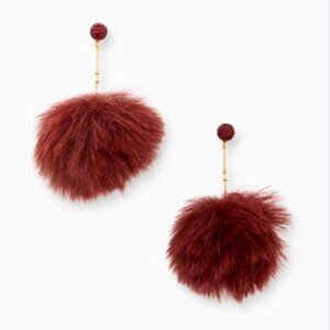 kate spade chic & cushy pouf earrings cranberry
